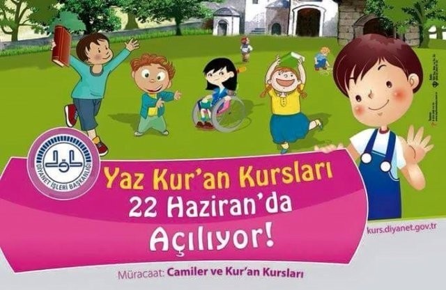 Yaz Kuran kursları 22 Haziran Pazartesi günü başlıyor